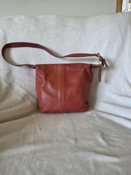 Handbags - Vintage Coach Red Leather Bucket Bag
